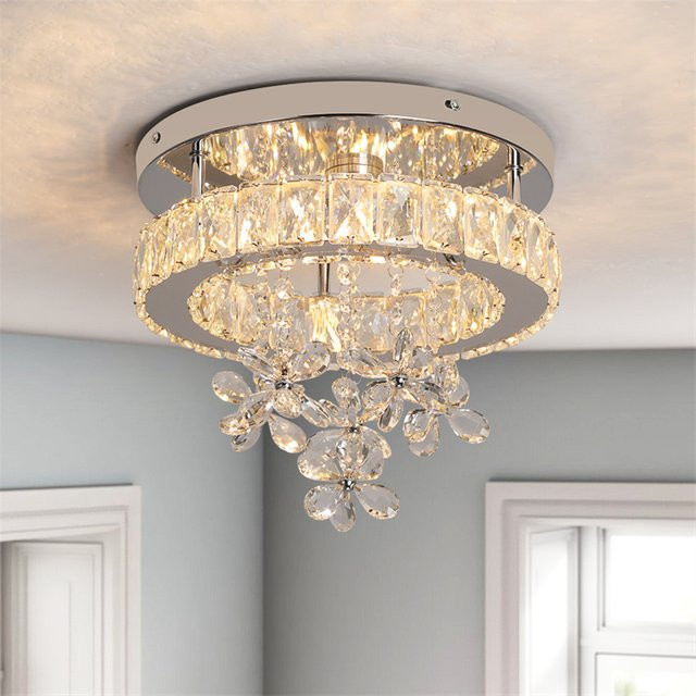 GreeLustr Moderne LED-Hängelampe mit Fernbedienung in Silber und Transparent für Schlafzimmer und Esszimmer - Bild 1