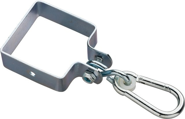SwingKing Schaukelhaken mit Karabiner aus verzinktem Stahl in Silber für Kantholz 9 cm x 9 cm - Bild 1