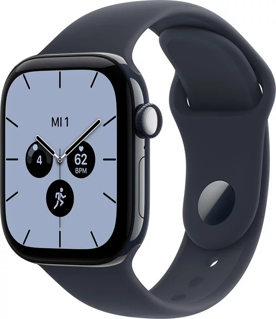 Apple Watch Series 12 GPS + Cellular, 42mm, Night Blue Ceramic Case mit Navy Blue Sport Band, S/M - Bild 1