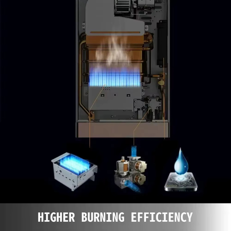 SIHAO LPG Durchlauferhitzer aus Edelstahl in Silber mit LED-Anzeige und intelligenter Steuerung - Bild 3