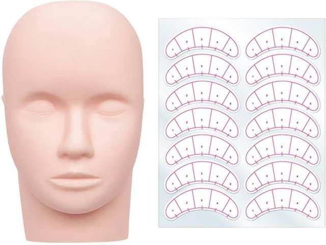 PANLWJ Übungskopf und Wimpernmapping-Aufkleber Set - Bild 1