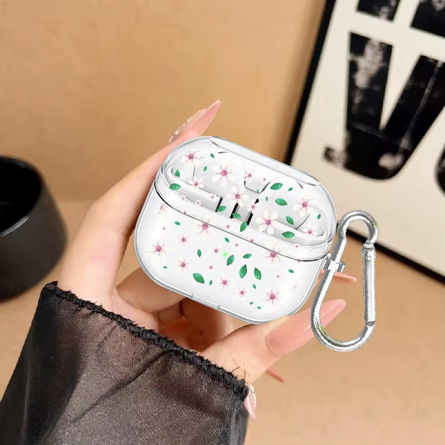 Samsung Kopfhörerhülle mit Blumenmuster für Galaxy Buds 4 Pro, 3 Pro, 3 FE und Live, transparent - Bild 2