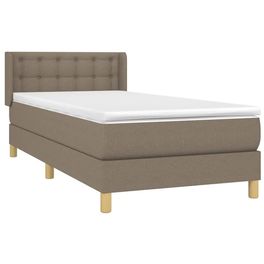 vidaXL Hybrid Boxspringbett mit Matratze und Taschenfederkern in Taupe, B/T/H: 100 x 200 x 78 cm - Bild 2