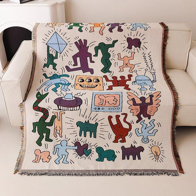 RC LADY Graffiti Sofa Abdeckung und Picknickmatte im modernen Design, Mehrfarbig, B/B: 90 x 90 cm - Bild 1