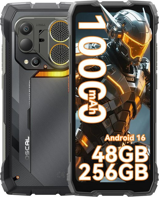 OSCAL PILOT 6 Robustes Smartphone mit Wärmebildkamera, 256 GB Speicher, 48 GB RAM, Android 16, 10000 mAh Akku, Schwarz - Bild 1
