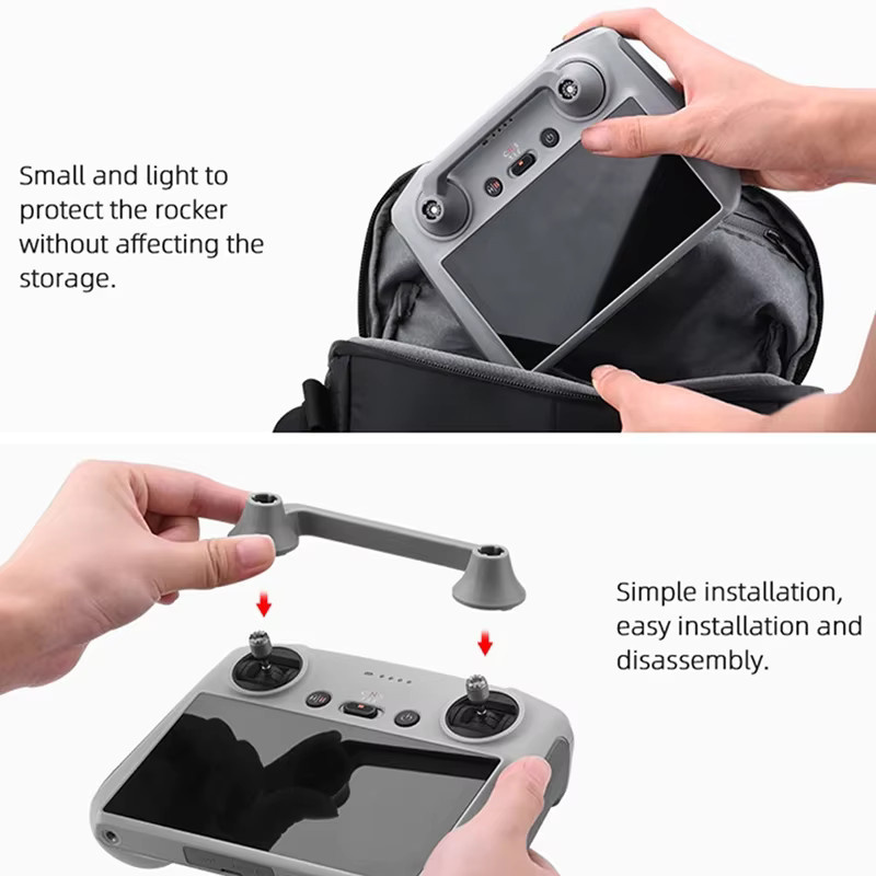 DJI Joystick-Schutzabdeckung mit Aufprallschutz-Halterung für DJI RC RC2 Fernsteuerung, kompatibel mit DJI Air 3, Mini 4 Pro, Mini 3, Mini 3 Pro und Mavic 3 Pro, Farbe: Grau - Bild 3