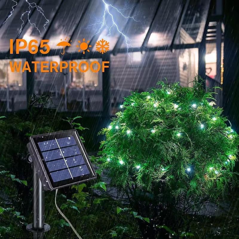 OKAL RED EAST Solar LED Lichterkette Outdoor mit 400 LEDs in Mehrfarbig, Wasserdicht für Garten und Weihnachten - Bild 4