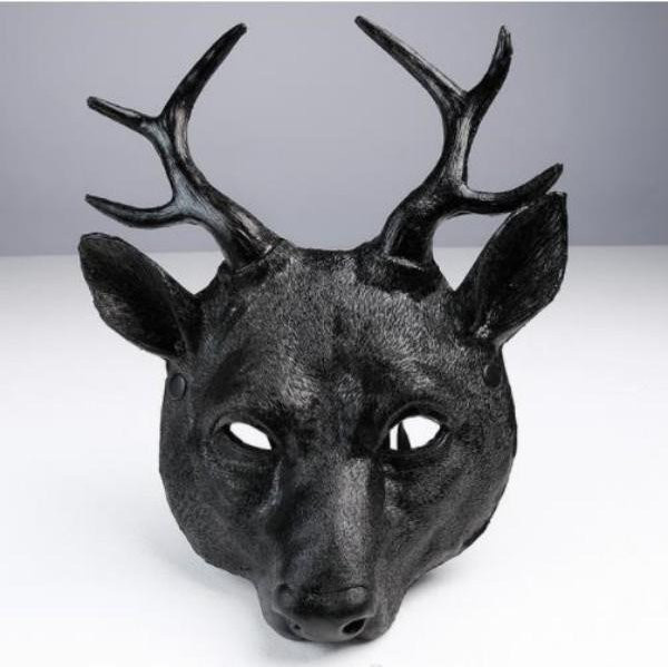 Happy Camp Hirsch Maske 3D, Tier Maske, schwarz, Schaumstoff - Bild 1
