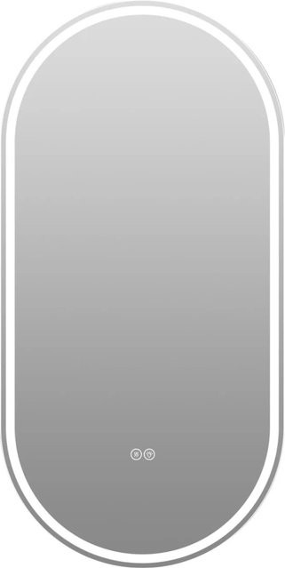 PXloue LED Badezimmerspiegel Oval Rahmenlos mit Front- und Backlight, Silberfarben, B: 60 cm, H: 120 cm - Bild 1