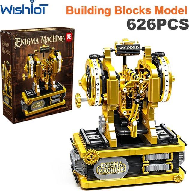 wishiot Retro Enigma-Cipher Mechanisches Maschinenmodell, Baustein-Spielzeug, 626 Teile - Bild 1