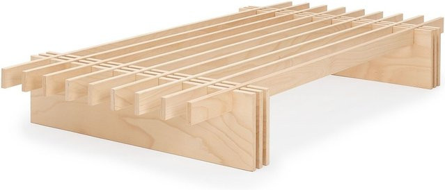 Tojo Parallel Bett aus massivem Buchenholz in Braun und Beige - Bild 1