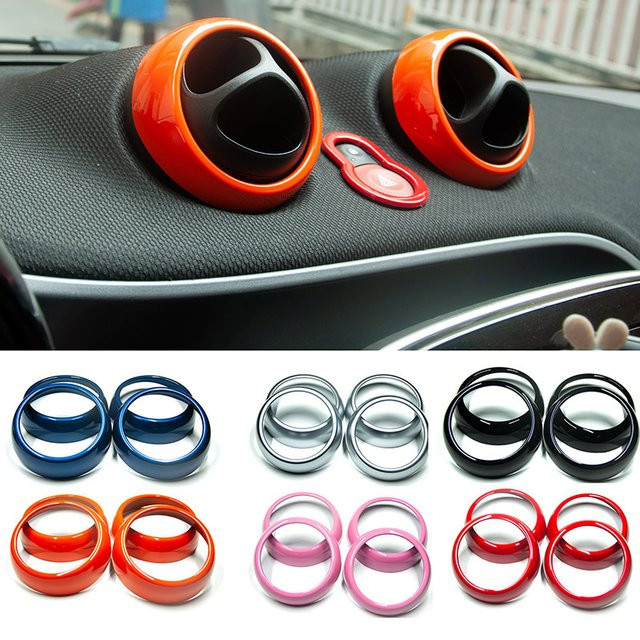 Kosero Auto Luftauslass Dekoration Abdeckung Ring Trim Streifen für Smart 453 Fortwo Forfour Innenmodifikation Zubehör, Bunt, ABS - Bild 1