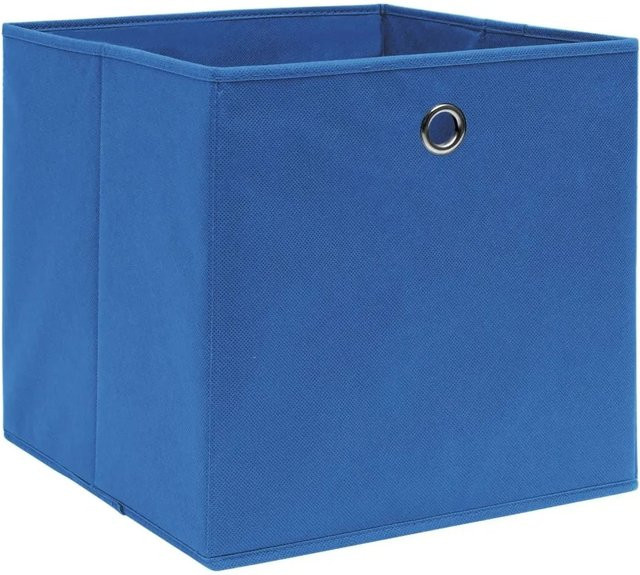 vidaXL Aufbewahrungsboxen aus Vliesstoff, 4er-Set, Blau, B/T/H: 28 x 28 x 28 cm - Bild 1