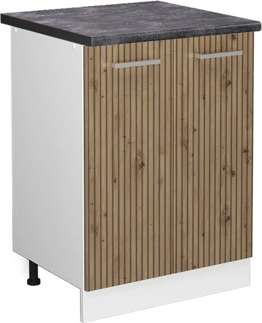 Vicco Küchenunterschrank R-Line Artisan-Eiche/Weiß in Anthrazit, Breite: 60 cm - Bild 1
