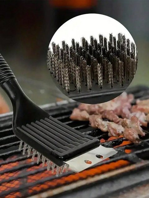 Reinigungsbürste aus schwarzem Edelstahl für Grillgitter und Haushalt - Bild 1