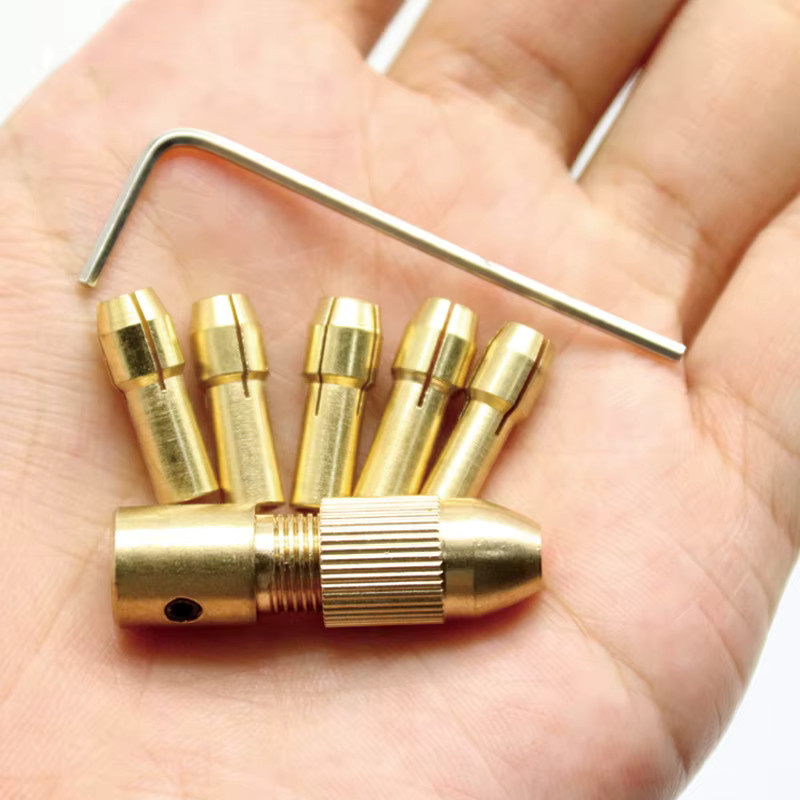 LUCHSHIY 7er Set Multifunktionale Micro Bohrmaschine Chuck Clamp aus Messing, 2,35 mm Bohrer Klemme Kopf Ersatz - Bild 2