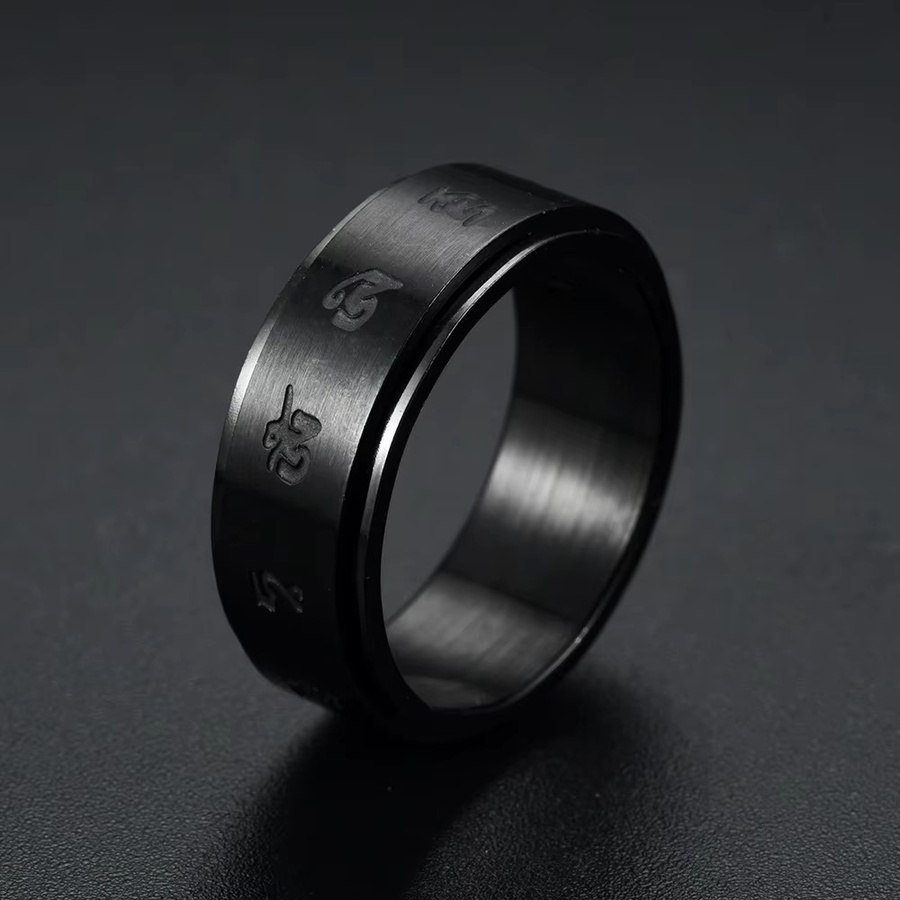 MAGIC ZONE Fidget Spinner Ring, Edelstahl, Schwarz, Herren - Bild 4