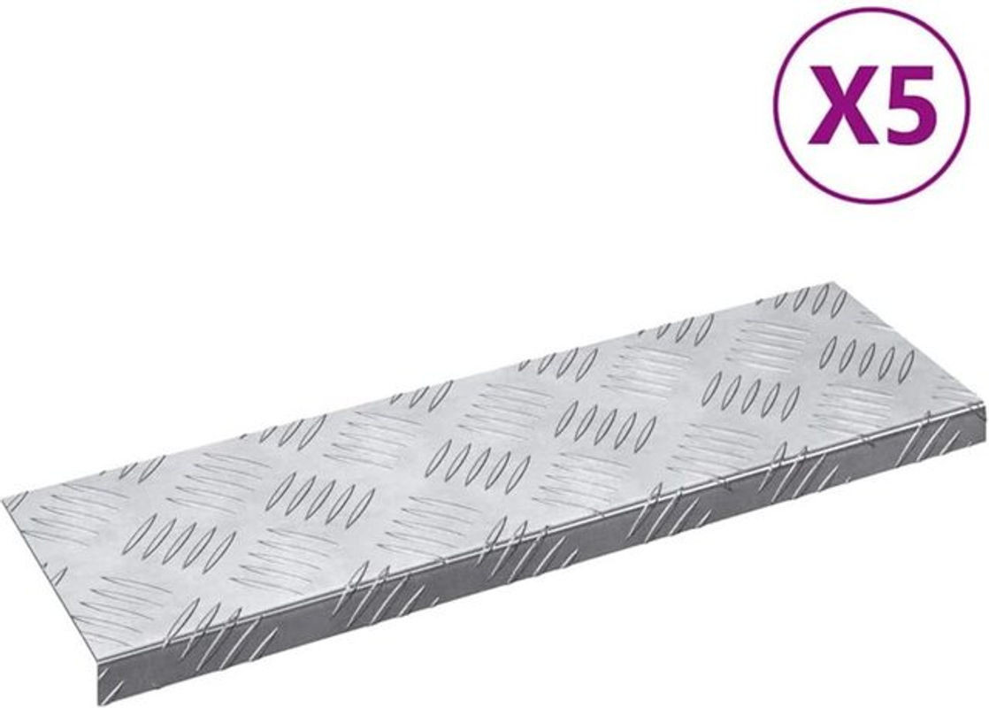 Vidaxl Set aus 5 geometrischen Rautenscheiben aus Aluminium in Silber, B: 60 cm, H: 18 cm - Bild 1