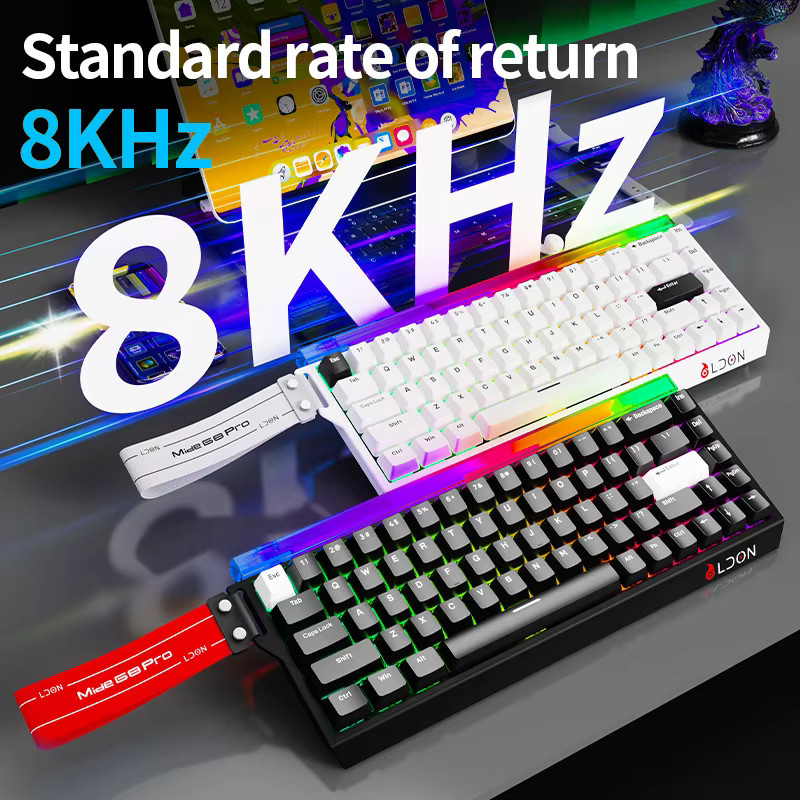 SMAILWOLF 75 % Gaming-Tastatur mit Hall-Effect Magnetischen Switches, 8K RGB, Multicolour/Schwarz - Bild 4