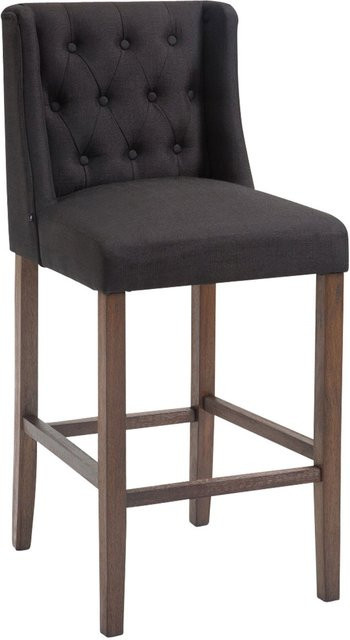 TPFLiving Barhocker Cassado mit antik-dunklem Gestell und schwarzem Stoff, B/T/H: 51 x 56 x 111 cm - Bild 1