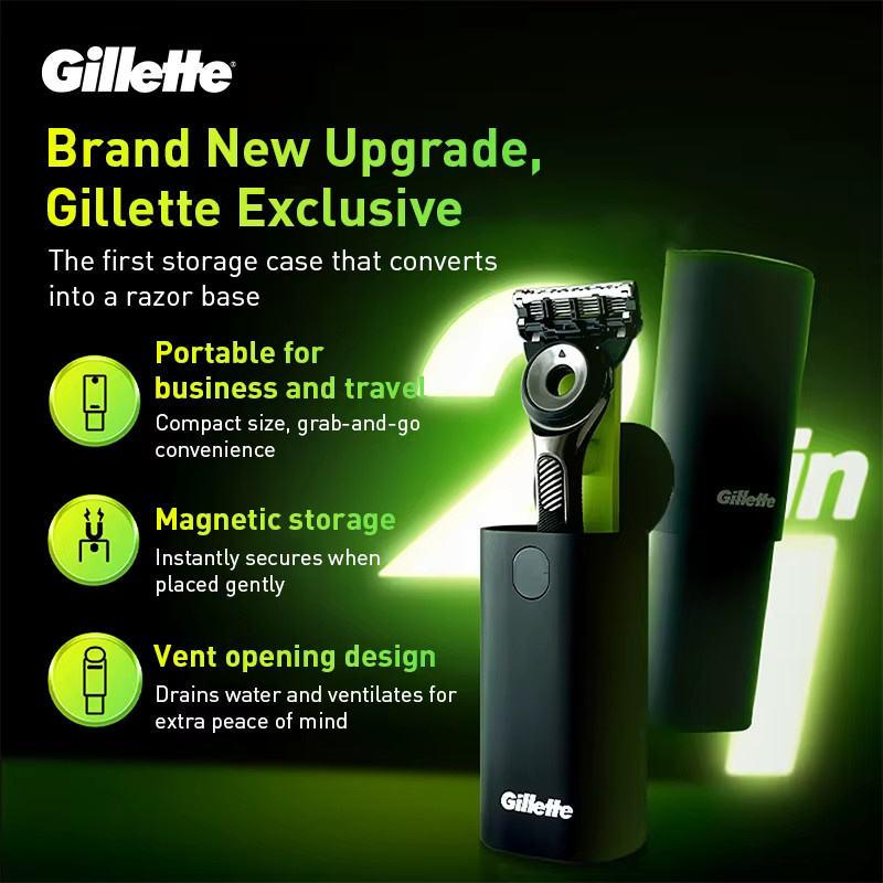 Gillette Labs 2-in-1 Reiseetui mit Ständer, Magnetischer Rasiererhalter, Unisex - Bild 4
