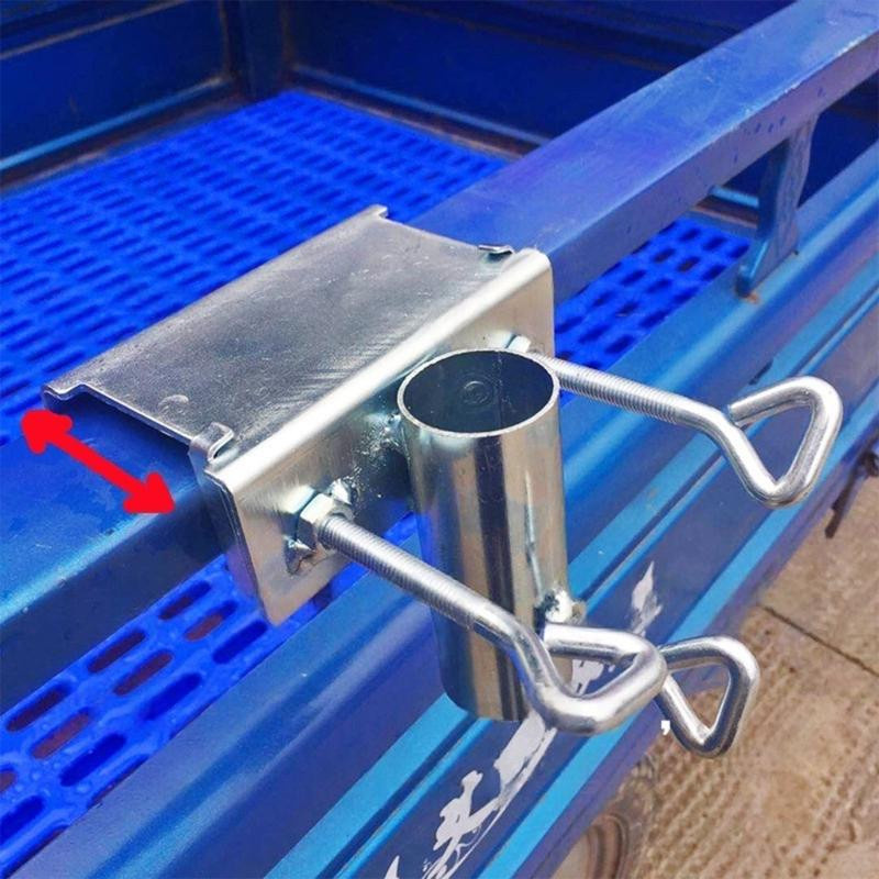 Platzsparender Terrassen Sonnenschirm Halter aus Metall für Balkongeländer und Innenhöfe, passend für Schirme bis 1,5 Zoll - Bild 4