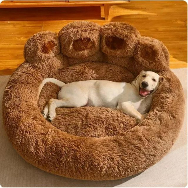 Waschbares Hundesofabett für große Hunde in Schokoladenbraun, Durchmesser: 70 cm - Bild 1
