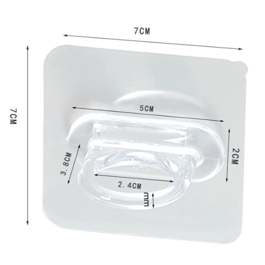Selbstklebende Gardinenstangen-Halterung und Haken in Transparent für Badezimmer und Küche - Bild 3