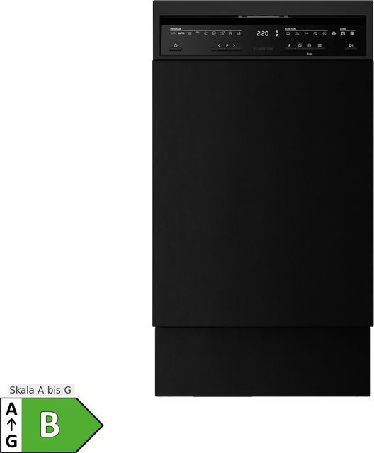 Klarstein Velaire Freistehender Geschirrspüler in Schwarz, Breite: 45 cm, Energieeffizienzklasse B - Bild 1