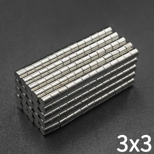 Runde permanente Magnetscheiben in Silber, Durchmesser: 3 mm, Dicke: 3 mm - Bild 1