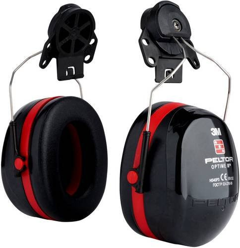 3M Peltor Optime III H540P3E Kapselgehörschutz mit 33 dB Dämmung in Schwarz-Rot nach EN 352 - Bild 1