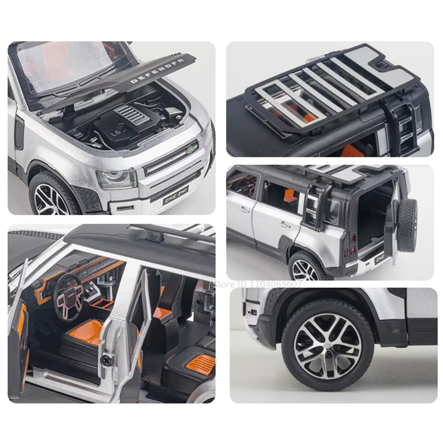 MAKEDA Land Rover Defender, Spielzeugautomodell, 1:24, Metall, mit Licht und Sound - Bild 3