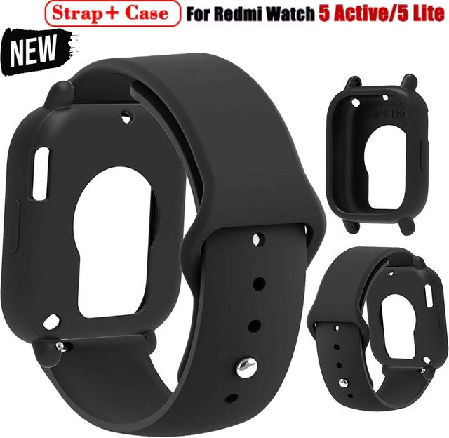 FancyWrist Uhrenarmband Silikon, Schwarz, Unisex, für Redmi Uhr 5 Aktive/Lite - Bild 1