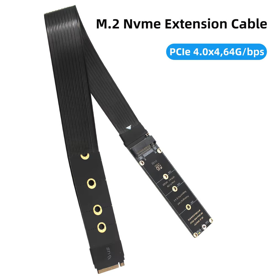 NGFF M.2 NVMe Verlängerungskabel Solid Drive Riser Karte, PCI-Express 4,0 x4 M Key Extender für M.2 2230 2242 2260 2280 SSD, Schwarz - Bild 5