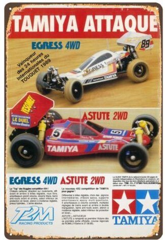 Vintage Metallschild Tamiya Agress Asture Buggy RC Car Poster, B/H: 30 x 20 cm, Mehrfarbig - Bild 1