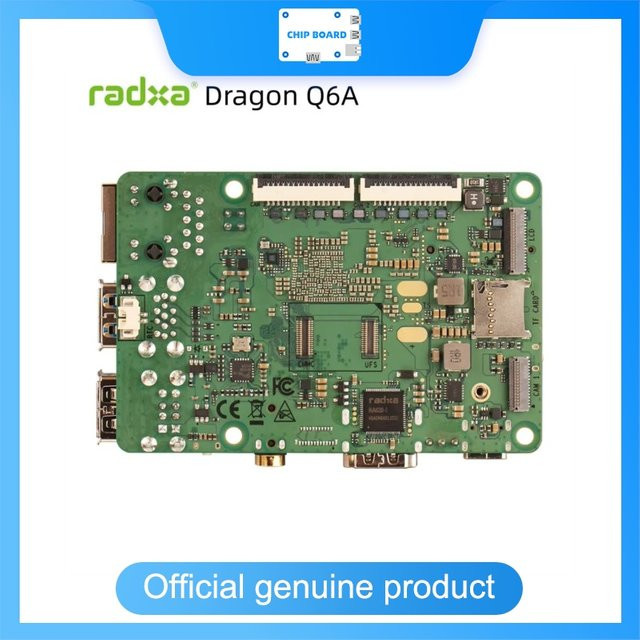 Radxa Dragon Q6A Edge AI-Entwicklungsplattform in Grün mit Qualcomm QCS6490 SoC, Octa-Core-CPU und LPDDR5 - Bild 1
