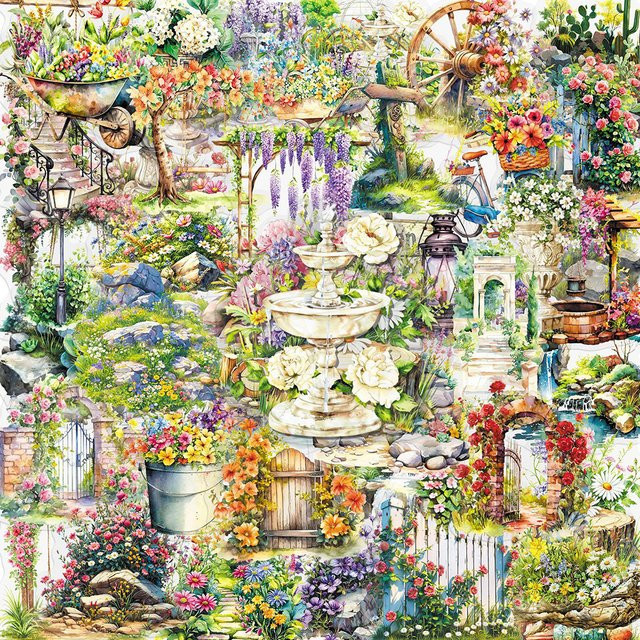 Charile Secret Garden Blumen- und Pflanzen-Kunststicker, transparente Sticker - Bild 1