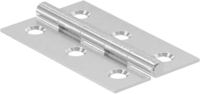 FeNau Scharnier mit festen Zapfen aus Edelstahl in Silber, B/H: 50 x 30 mm - Bild 1