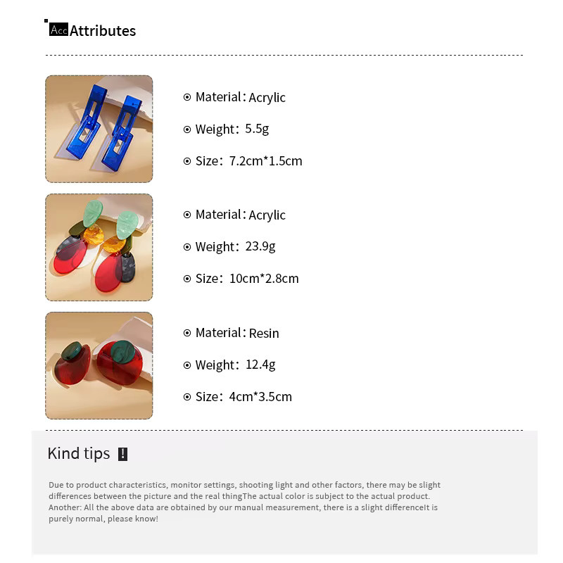 Ohrhänger Acryl, Mehrfarbig, Damen - Bild 3