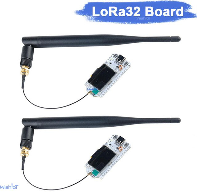 wishiot LoRa32 SX1262 Entwicklungsboard mit 0,96 OLED-Display und 5 dBi Verstärkungsantenne für Meshtastic, IoT und Arduino - Bild 1