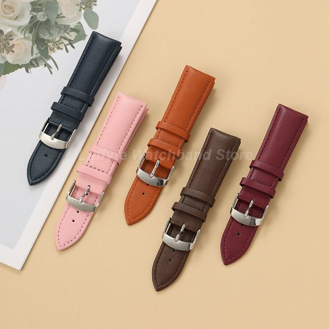 Uhrenarmband Leder, Edelstahlschnalle, Braun Schwarz - Bild 1