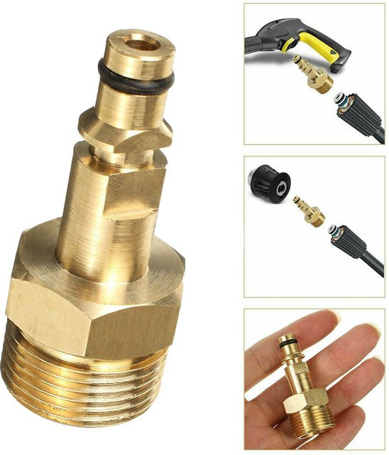 Kärcher M22-Adapter Schnellverbinder in Gold für Hochdruckreiniger-Schläuche der K-Serie und Gartenbewässerung - Bild 1