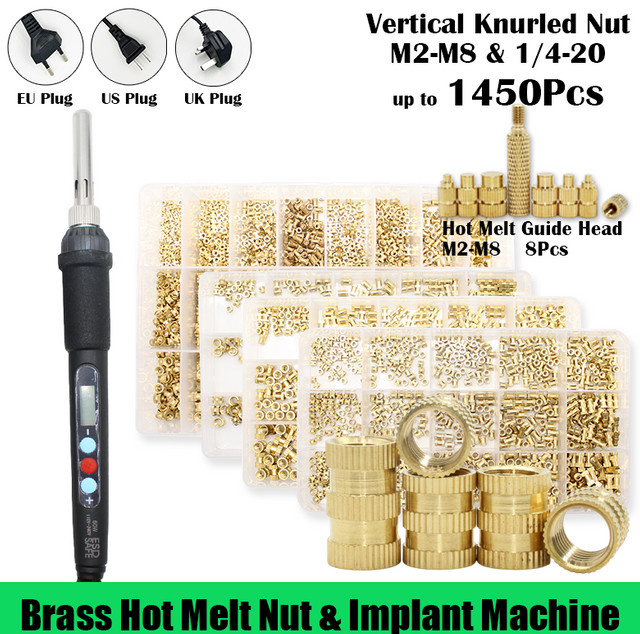 YMAX Messing Heat Set Einsätze für TS100 Lötkolbenspitzen zur Einbettung von Gewindemuttern im 3D-Druck, Farbe: Gold - Bild 1