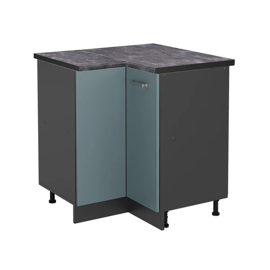 Vicco R-Line Eckunterschrank für die Küche, Blau-Grau/Anthrazit, Wandmontage, B/T/H: 75,6 x 60,0 x 81,6 cm - Bild 2