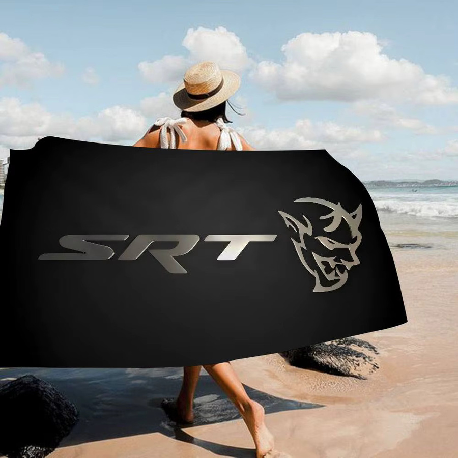 Potdemiel Strandtuch SRT Hellcat Demon Dodge Challenger Mikrofaser Schwarz - Bild 5