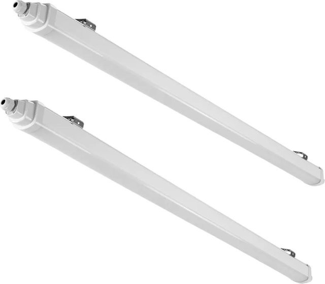 LUXULA 2er-Set LED Feuchtraumleuchte in Weiß, 48W, 5760lm, 4000K Neutralweiß, IP65, IK06, Länge: 150 cm, durchschleifbar - Bild 1