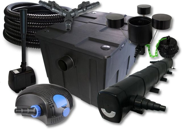 Sunsun Teichfilter Set Schwarz mit 60000L Kapazität, 72W UVC, 100W Pumpe, Schlauch und Skimmer für deinen Springbrunnen - Bild 1