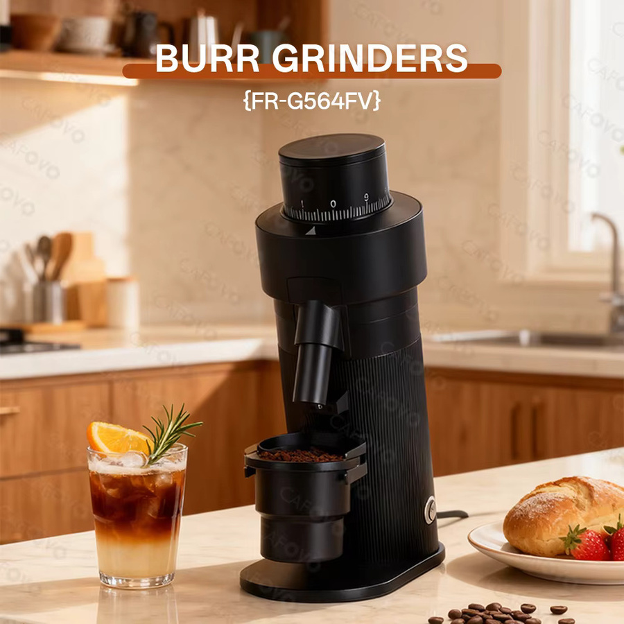 CAFOVO G564FV Kaffeemühle in Schwarz mit 64 mm Flachmahlwerk und variabler Geschwindigkeit für Espresso und Filterkaffee - Bild 4