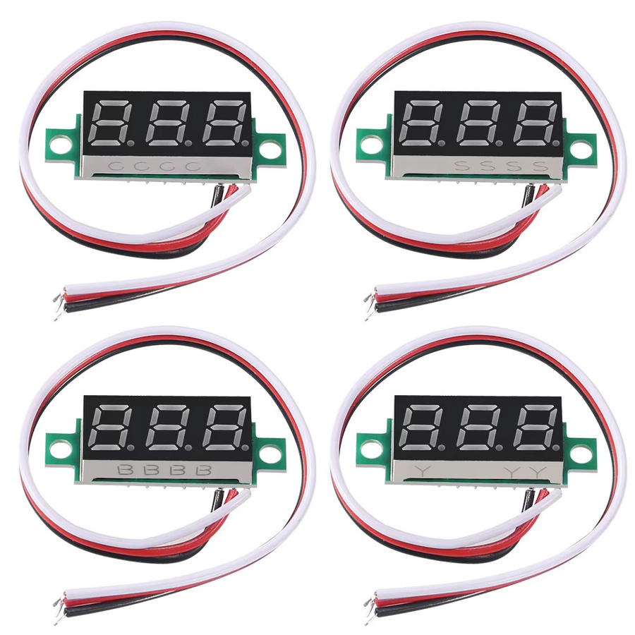 AOKIN 4er-Set Digitales Mini Voltmeter mit 0,28 Zoll LED-Display, 0-100 V Messbereich - Bild 3