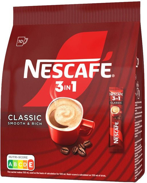 Nescafé 3in1 Classic Instant-Kaffeegetränk, 10 x 0,0165 l - Bild 1